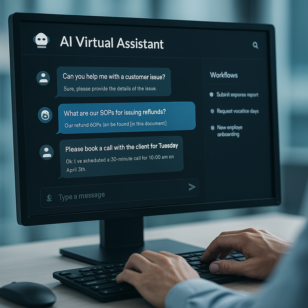 AI assistant interface automating business communication